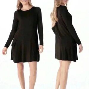 Betabrand Jersey-Silk Blend Sweatshirt Dress M
Black Zip Pocket Travel